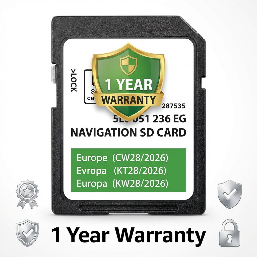 Skoda Amundsen MIB2 Navigation SD Card — 2026 Europe Update 5L0051236EG — Fits Kodiaq/Karoq/Yeti (ONLY for MIB2, NOT for MIB1/Columbus)