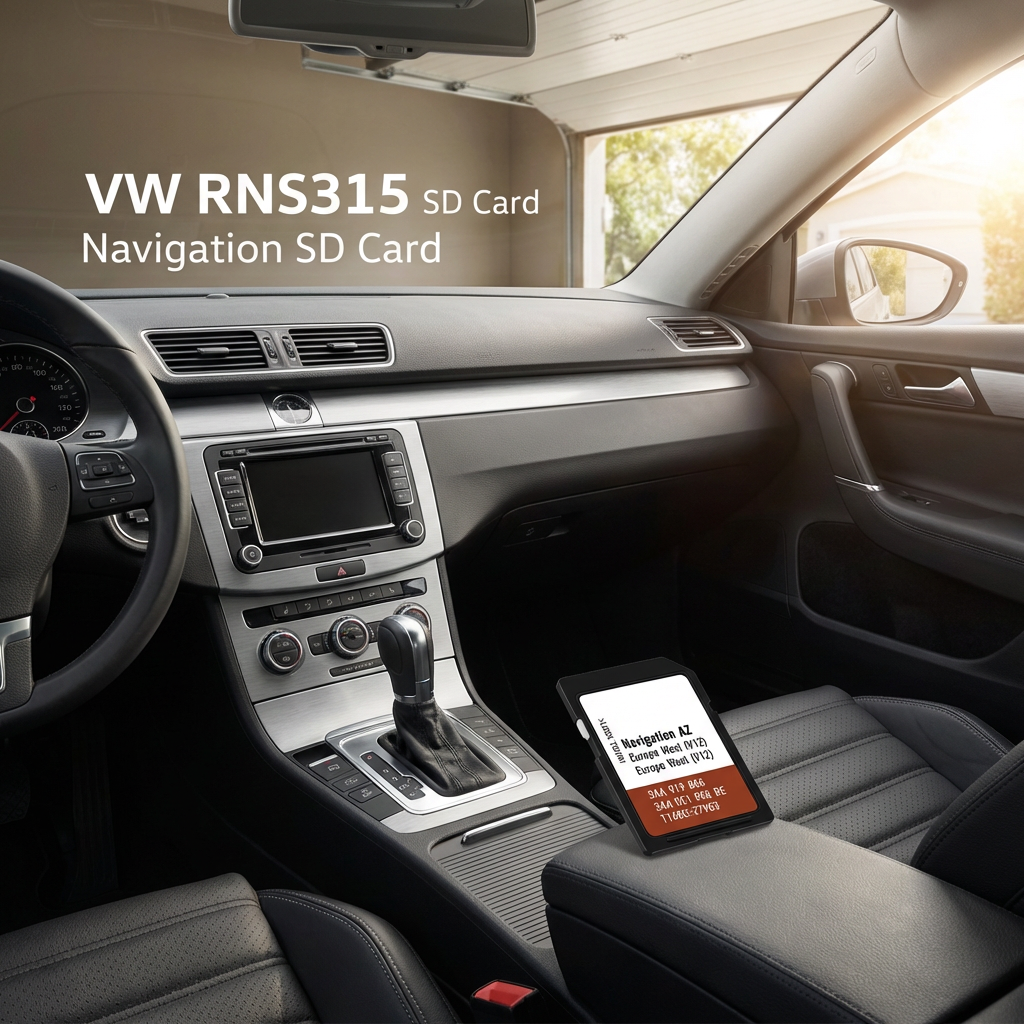 Europe West Sat Nav SD Card for VW RNS315 System Map Update — Fits Golf, Passat, Tiguan, Polo, Touran, Jetta