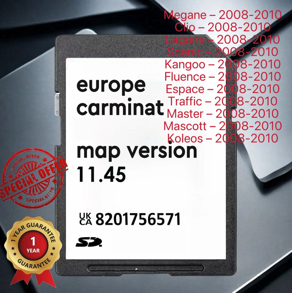 Europe UK Map Update live 11.45 Navigation SD CARD for Megan’s Clio Laguna Scenic Kangoo Fluence 2011-2013 - 2025 Map Update Sat Nav Store