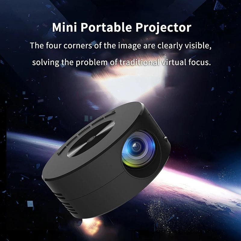 DriveCinema mini projector projecting a movie onto the ceiling of a Tesla during a charging session.