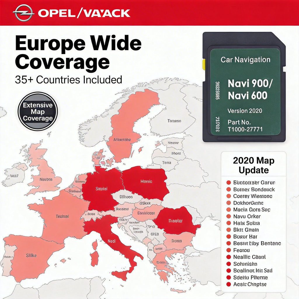2022 Europe Sat Nav SD Card for Opel Vauxhall Navi 600 900 System — Map Update T1000-27771 — Fits Astra, Insignia, Meriva, Mokka, Zafira (2011-2014) - 2025 Map Update Sat Nav Store