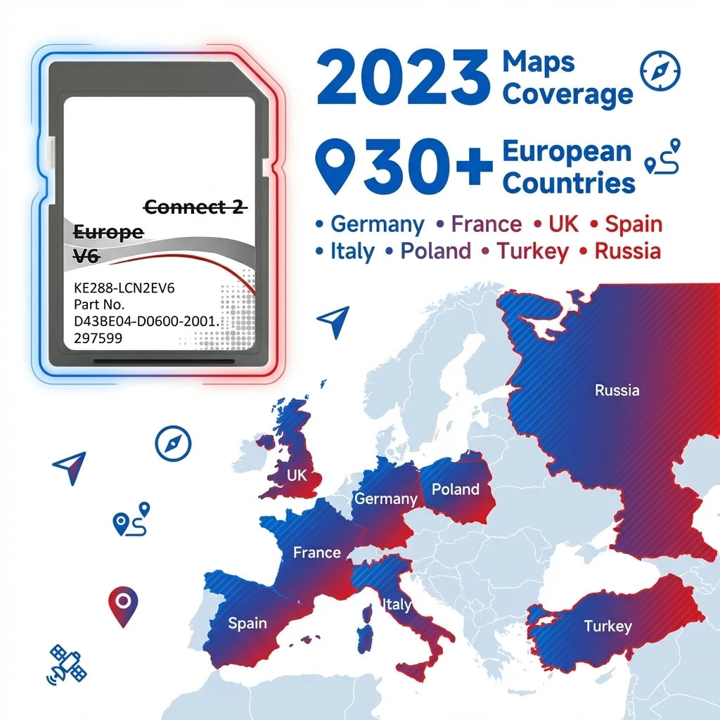 Connect 2 V6 SD Card Note Juke Leaf Micra E-Nv200 Map UK EU for Nissan with Speed Camera