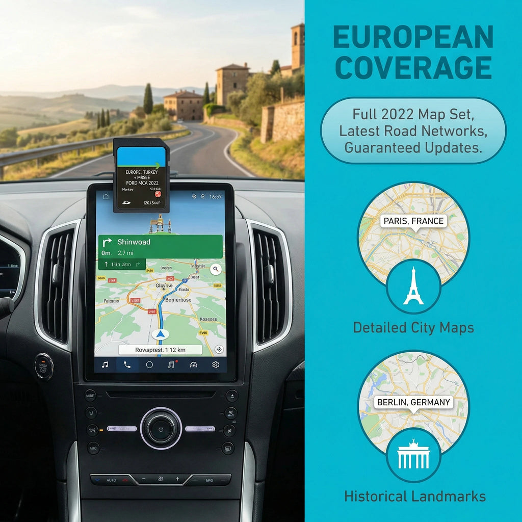Ford MCA V12 2023 GPS Navigation SD Card Europe Touchscreen