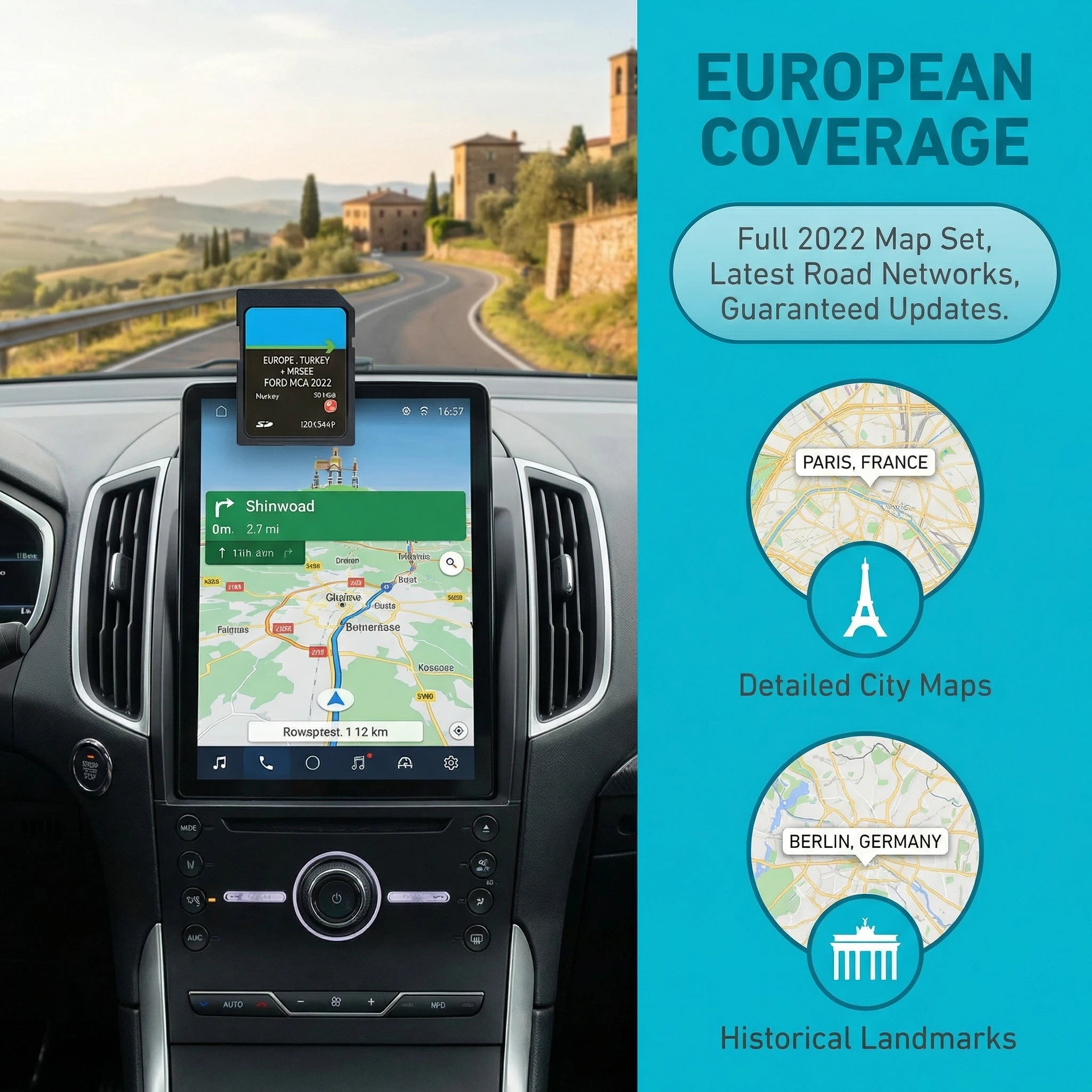 Ford MCA V12 2023 GPS Navigation SD Card Europe Touchscreen