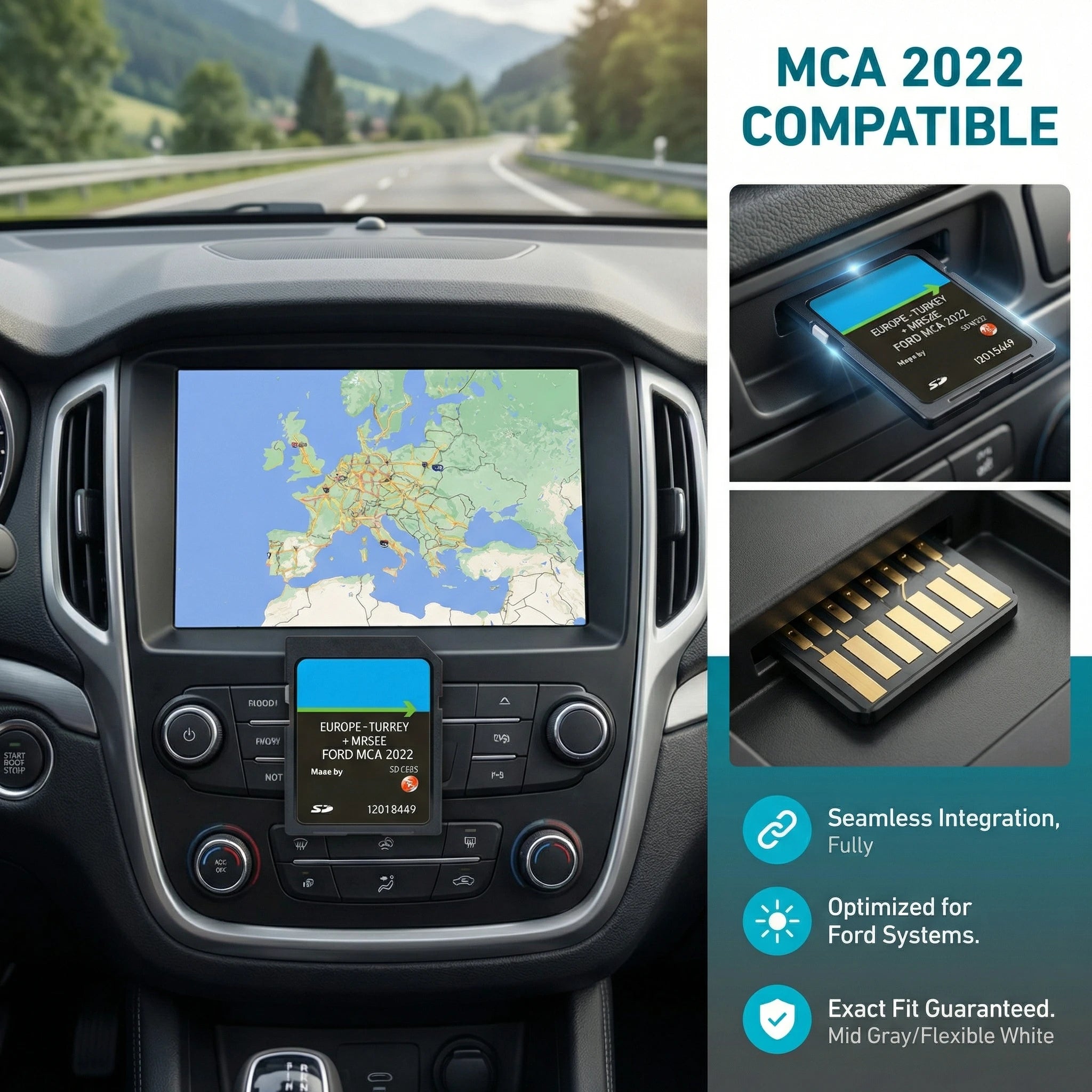 Ford MCA V12 2023 GPS Navigation SD Card Europe Touchscreen