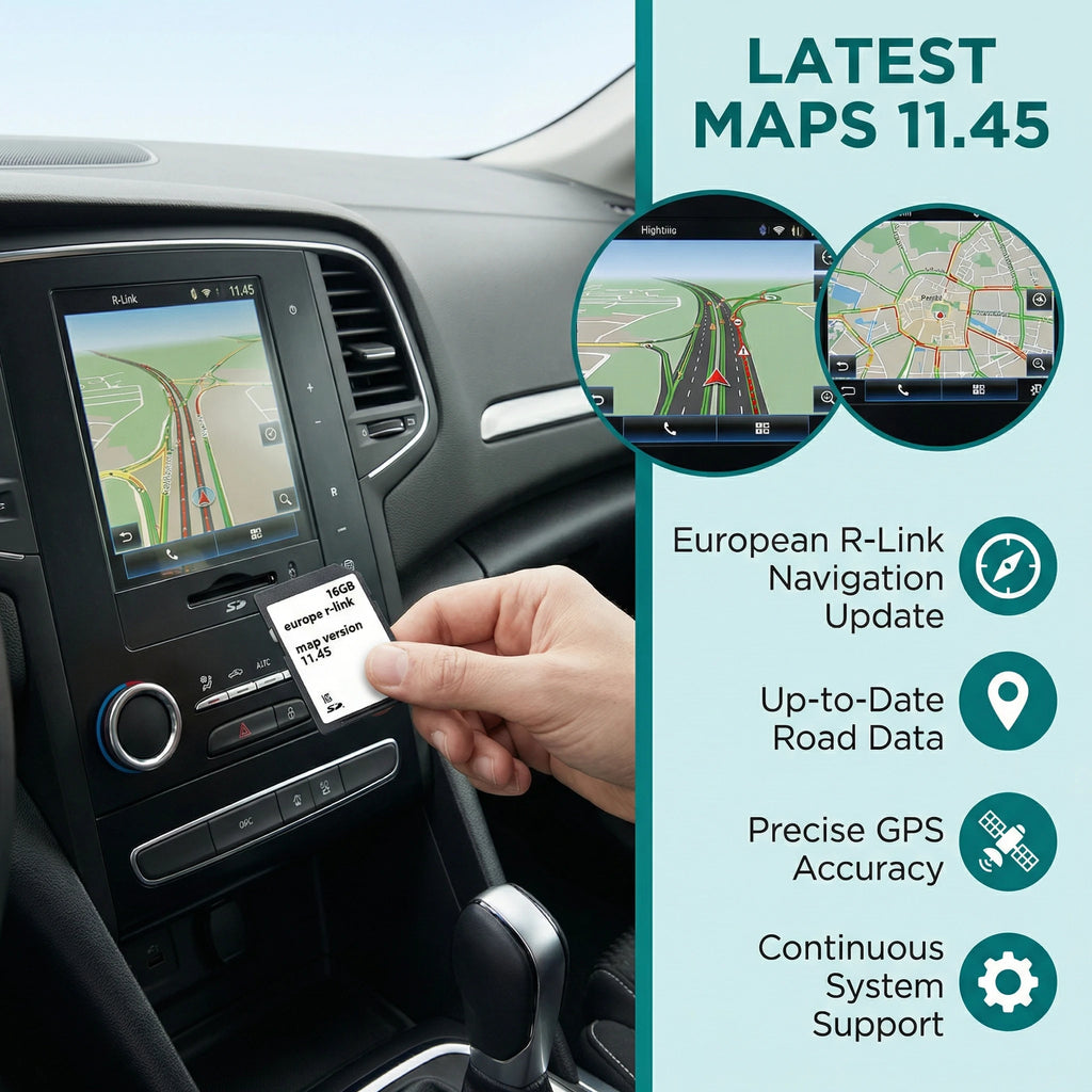 Renault R-link 11.45 2025 GPS Navigation SD Card Europe UK