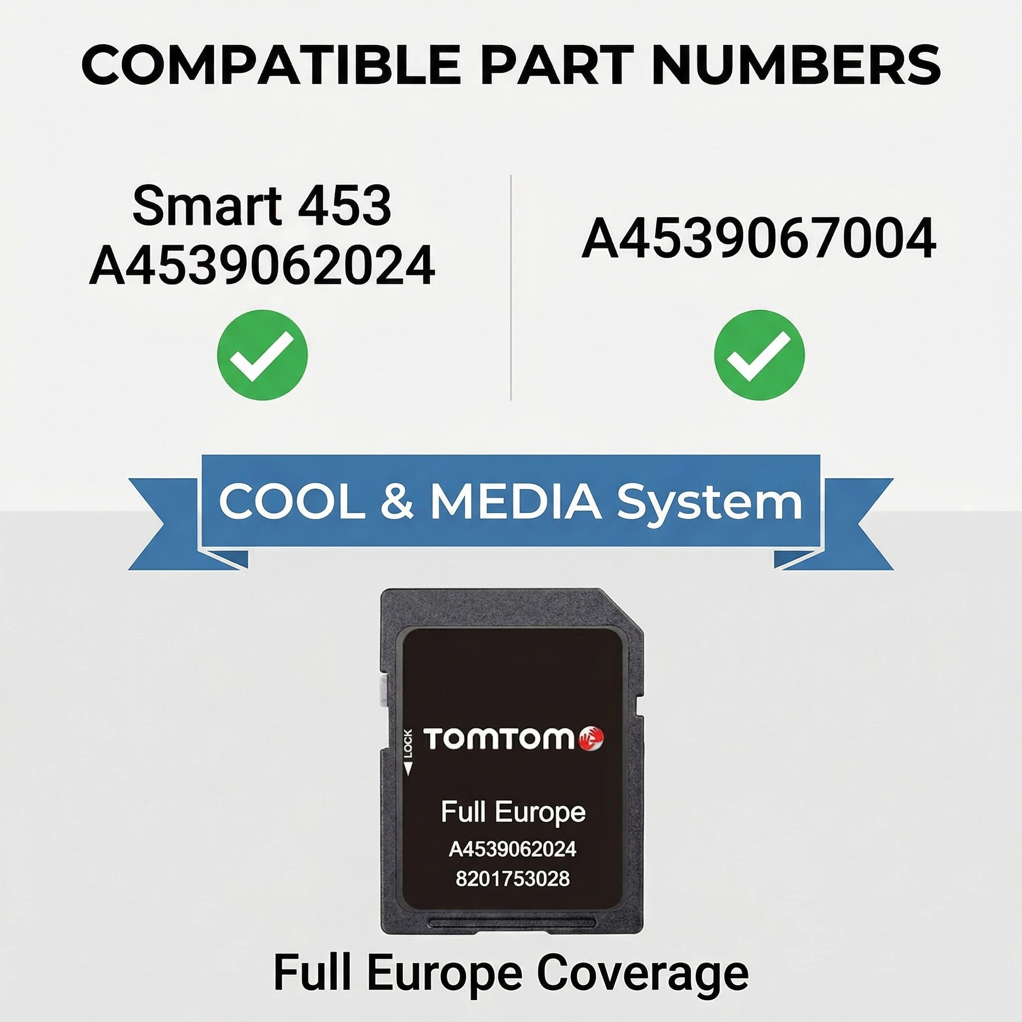 Smart 453 ForTwo ForFour 2024-2025 GPS Navigation SD Card Europe