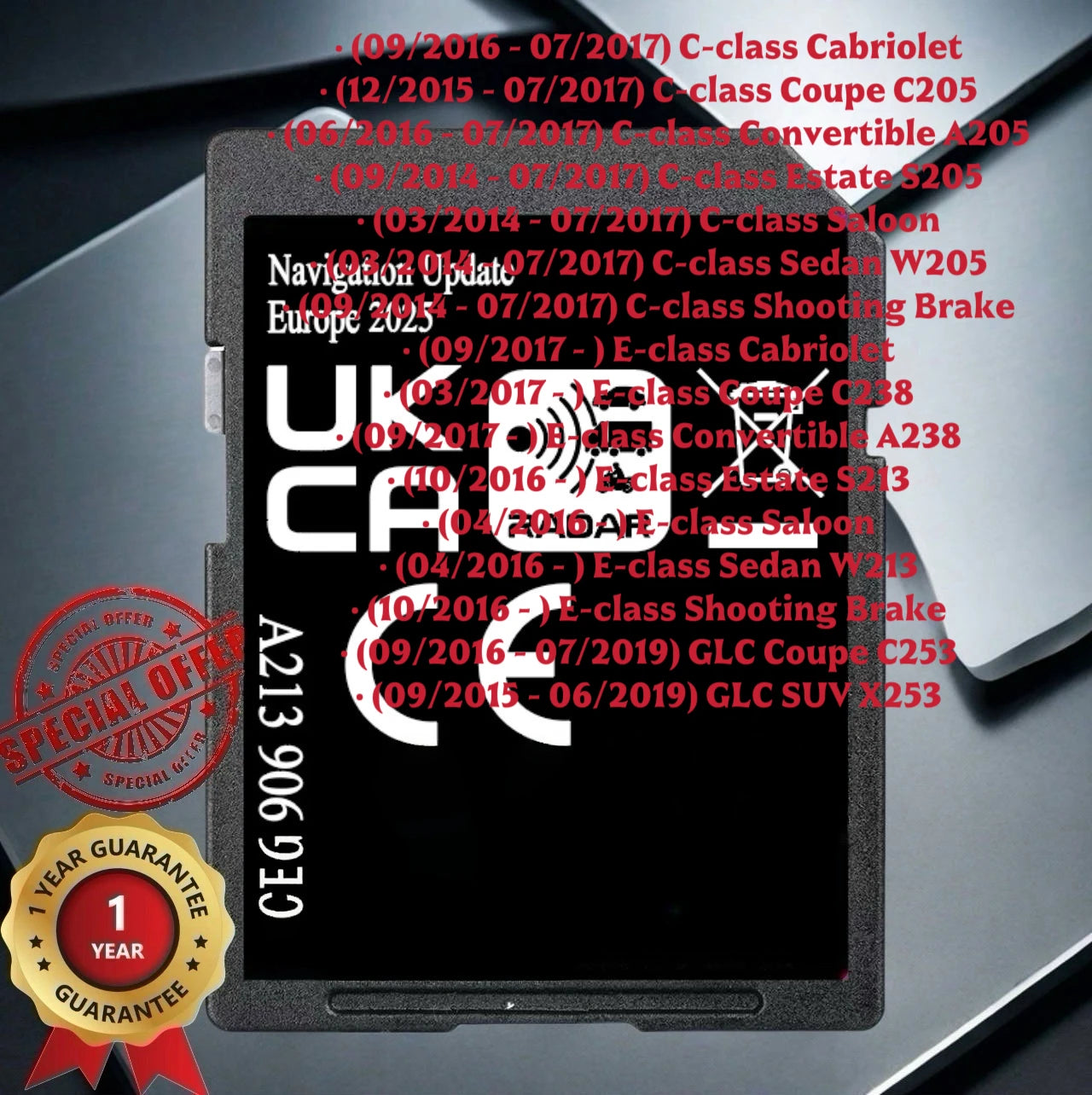 Mercedes C-Class Garmin Pilot 2025 Europe GPS Navigation SD Card A213 V20