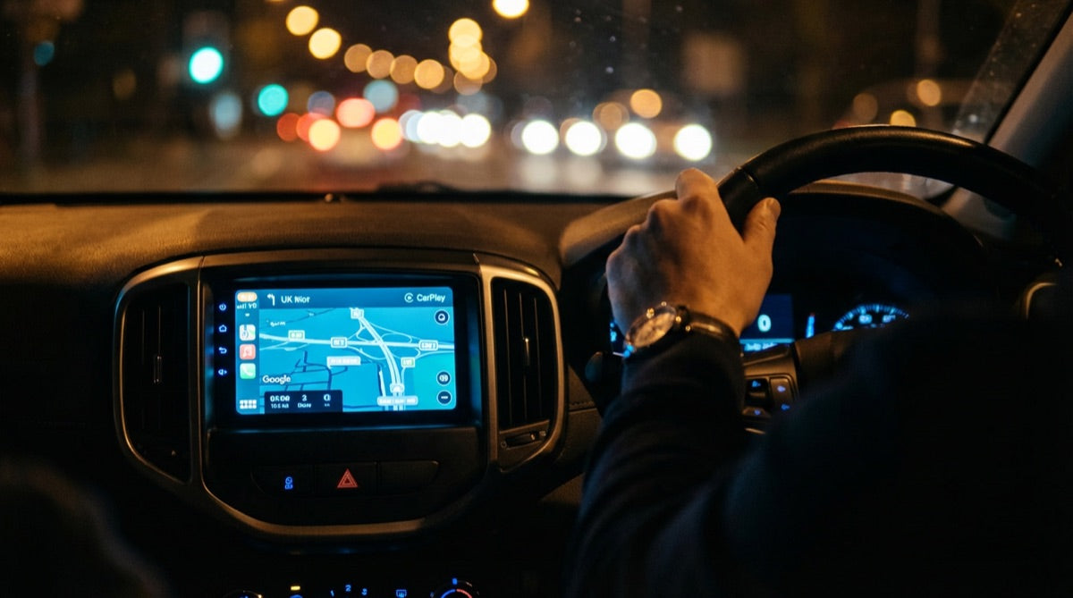 7" Wireless CarPlay GPS Sat Nav — UK & Europe Maps, Lifetime Updates