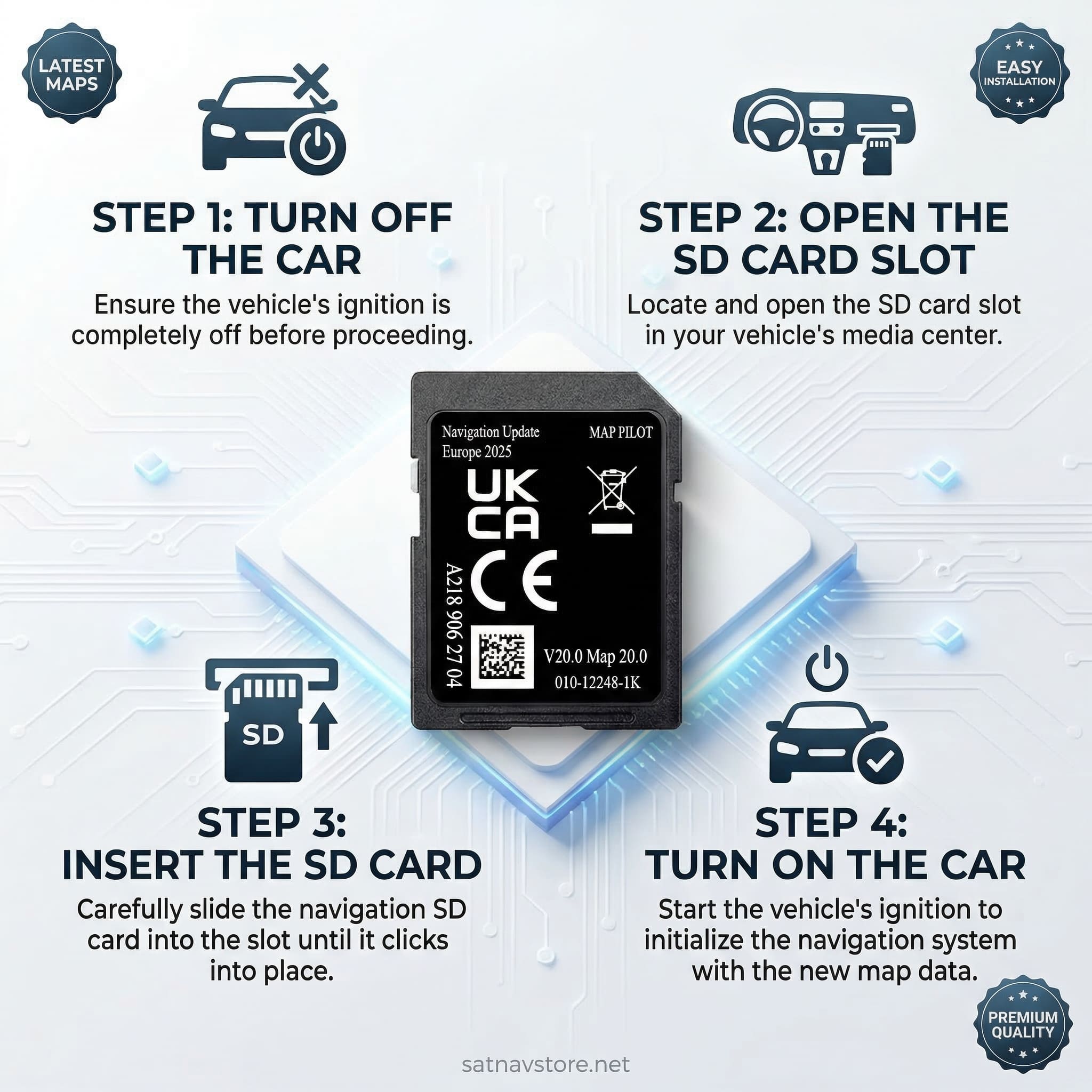 Updated Version Map 2025 Europe Garmin A218 V20 NTG 5 Star 1 Sat Nav SD Memory card MAP for CLA with Radar