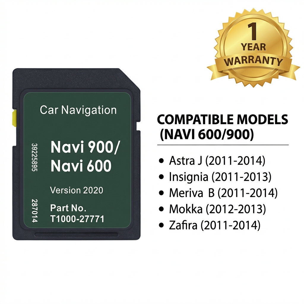 2022 Europe Sat Nav SD Card for Opel Vauxhall Navi 600 900 System — Map Update T1000-27771 — Fits Astra, Insignia, Meriva, Mokka, Zafira (2011-2014)